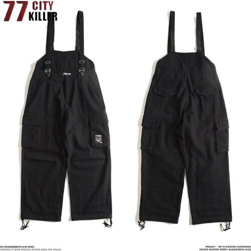 77City Killer Oversize Overalls Men Casual Streetwear Work Joggers Male Loose Cargo Mens Trousers Multi-pocket Pantalones Hombre