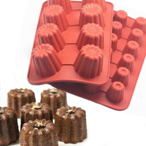 8/18 Holes Caneles Silicone Mold Muffin Cupcake Baking Tray Bordelais Fluted Cake Pudding Mold DIY Baking Kitchen Accessories