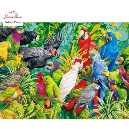 GOLDEN PANNO Diamond Painting Full Square 5D Diy Daimond Embroidery Diamant Mosaic Sale Displasy Broderie Diamant Parrot 02