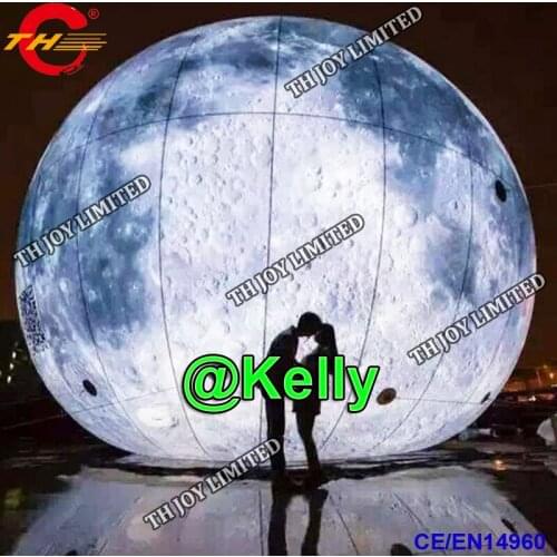 Free shipping outdoor advertising inflatable moon balloon for sale, big inflatable lighting moon balloons moon planet balloons