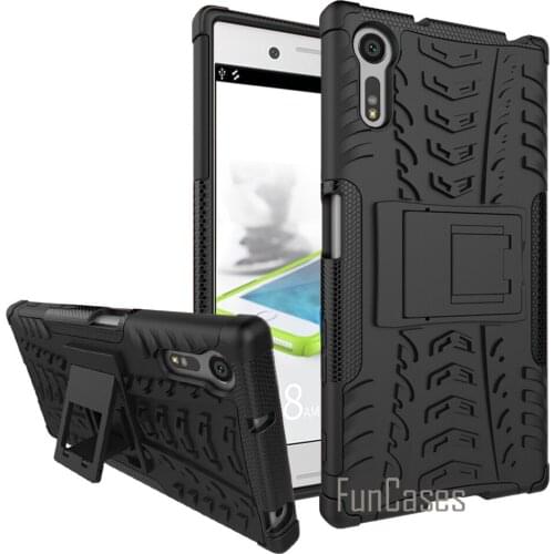 For Sony Xperia XZ Case 5.2 Inch Plastic Silicon 2 in 1 Anti Knock Back Armor Phone Cover Cases for Sony XZ Bags Fundas Celular