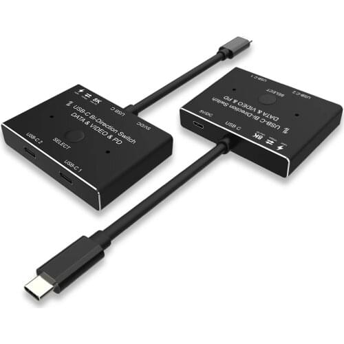 USB C Bi-Directional Switch 8K Ultra HD 1x2/2x1 Data Rate 10Gbps 8K@60Hz 4K@120Hz PD 100w USB 3.1 Splitter Converter