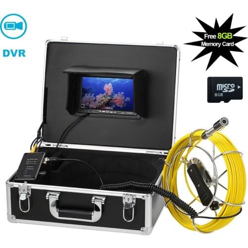 23MM Camera Head Industrial Pipeline Endoscope 20meter Fiberglass Cable Drain Pipe Inspection Camera System With DVR Function