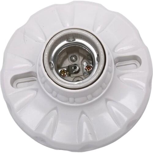 E27 Ceramics LED Light Bulb Holder Round Socket Base Hanging Lamp Socket Base 6A 220 V