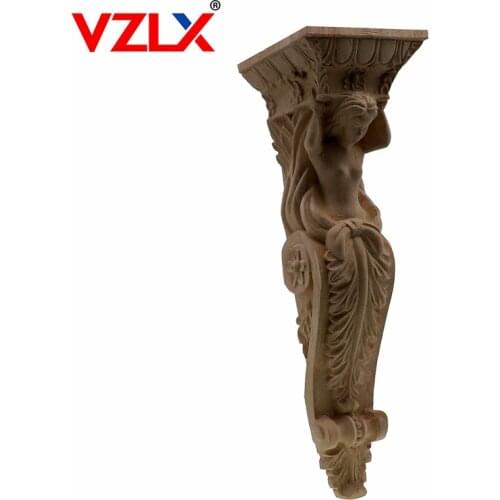 VZLX Classical Furniture Door Decal Ceiling Corner Vintage Home Garden Decoration Beauty Fish Wall Fireplace Decorative Column