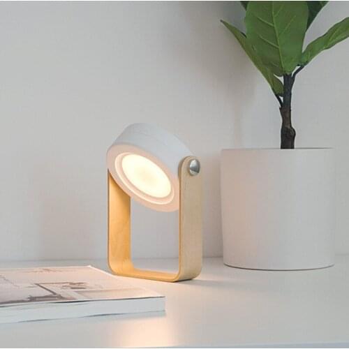 Creative Wooden Handle Portable Lantern Lamp Telescopic Folding Led Table Lamp Charging Night Light Reading Lamp