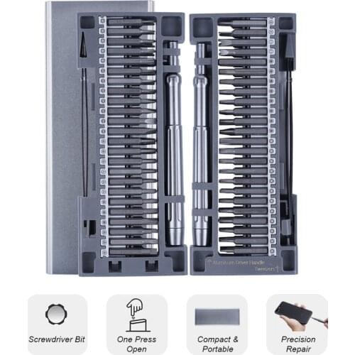 50 in 1 Multi-purpose Screwdriver Bit Set with Storage Case Quick-changing Precision Screwdriver Bits Tweezers Reparing Tools