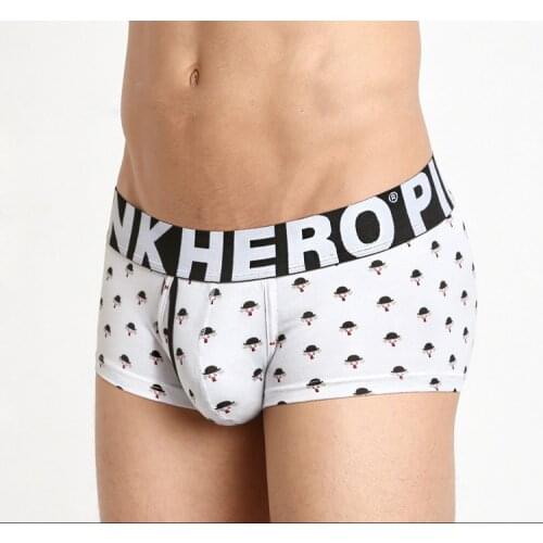 2019 new arrival brand Pink Hero cotton underwear Fashion printed mens boxers Comfortable breathable Male underpants