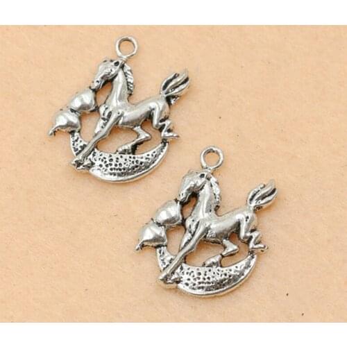10pcs Tibetan Silver Plated Horse Charms Pendants Jewelry Making Bracelet Diy Craft Charms 20x17mm