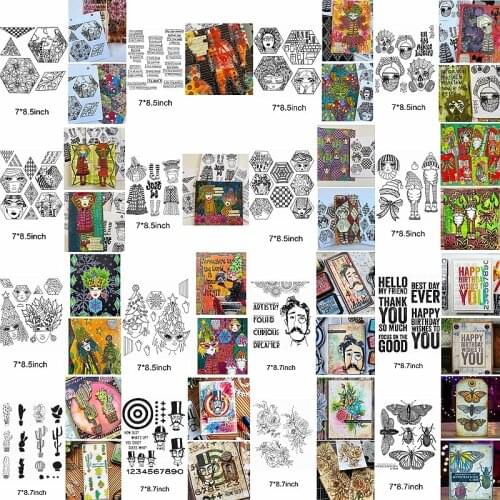 Clear Silicone Stamps Human Boys & Girls Alternative Geometry Animals Flower Butterfly Cactus Letter Words Make Cards Scrapbook