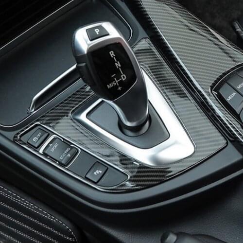 SBTMY Carbon Fiber Interior Console Gear Shift panel decorative cover for BMW3 2013-17 3GT 316i 320i 328Li F30-34 420i 2012-16