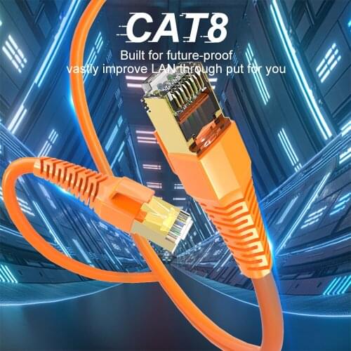Cat8 Ethernet Cable 40Gbps Super Transmission SSTP Cat 8 RJ45 Network Lan Patch Cord for Router Modem PC RJ 45 Ethernet Cable
