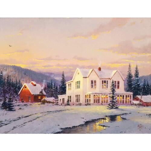 The Lights of Home Thomas Kinkade HD Canvas Print Living Room Bedroom Wall Pictures Art Painting Home Decoration No Frame