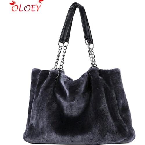 Tote Bags For Women 2018 Winter Warm Plush Large Shoulder Bag Female Big Bag Women Handbag Bolsa Feminina Large Totes Hand Bags