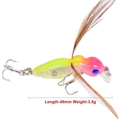 1pcs Insect Fishing Lure Wobbler Hard Bait Fishing Lure 45mm Plastic Bee Artificial Bait Freshwater Bass Fishing