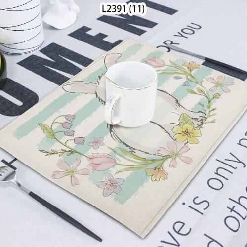 1 Piece Of Cartoon Animal Pattern Rabbit Print Napkin Cloth Home Decor Table Mat Cloth Tea Towel Coaster 42*32 Servilletas Tela