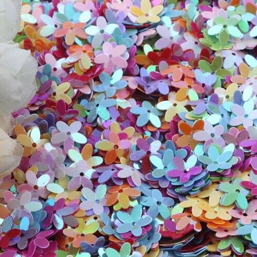 20g/lot Sequin Matte White Color 10mm Cup Five Finger Flower Sequins Paillettes Sewing Wedding Craft Women Garments Accessories