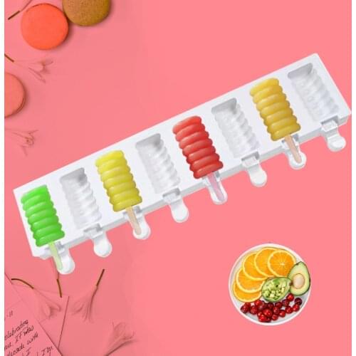 8 Cell Small Size Silicone Ice Cream Mold DIY Homemade Popsicle Moulds BPA-Free Non-Stick Ice Pop Lolly Maker Reusable Tools