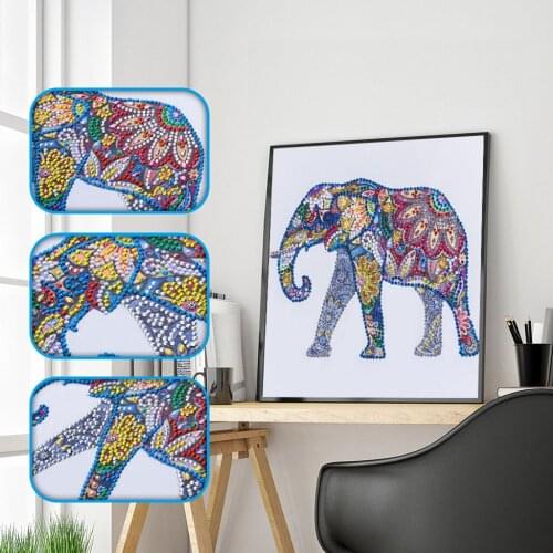 Special Shaped Diamond Painting Cross Stitch Elephant Animal Diamond Mosaic 5D DIY Home Decoration Picture Of Rhinestone
