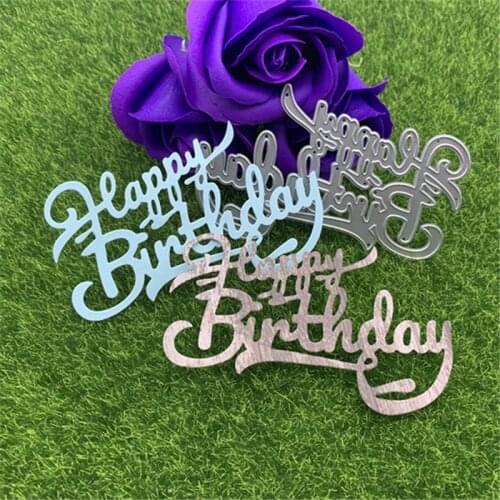 English letters wishes happy birthday Metal Cutting dies Scrapbooking Paper Craft Handmade Card Album Punch Art Cutter Die