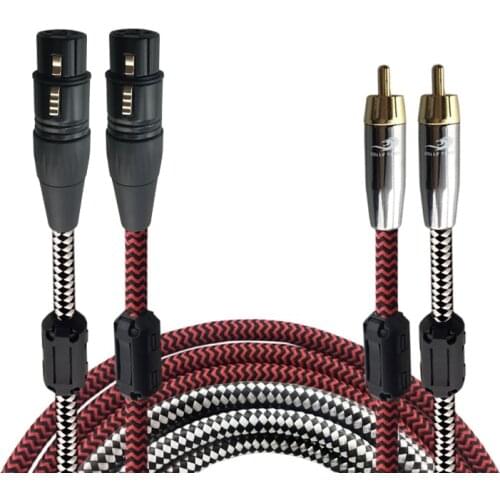 HIFI 2 RCA To Dual XLR Audio Cable 2 RCA Male to 2 XLR Female For Microphone Subwoofer Mixer Recording Studios Cable