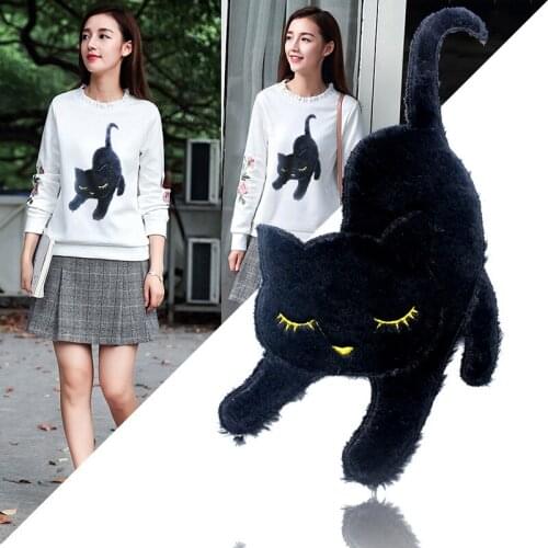 Large embroidery big patch cats animal cartoon patches for bag badges applique patches for clothing EQ-2652