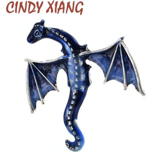 CINDY XIANG New Fashion Enamel Animal Brooch Pins Unisex Women And Men Large Animal Dragon Brooches 4 Colors For Choose Gift