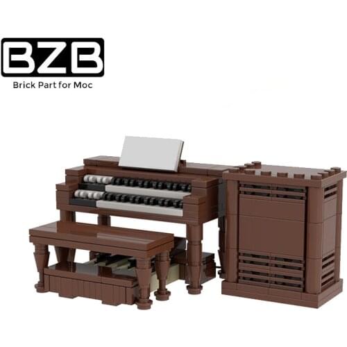 BZB MOC Hammond B3 Mini Piano Instrument Creative Building Block Model Kids Toys DIY Brick Parts Brain Game Best Gifts