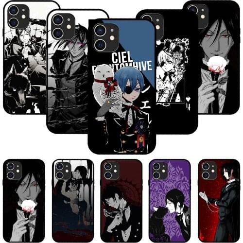 For iPhone 11 12 8 Plus Mini Pro X XR XS Max 4 5 7 6 6S 8 SE Phone Case Black Cover Prime Fashion Anime Black Butler