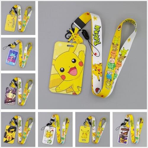 Anime Pokemon Card Cover Case Kawaii Pikachu Retractable ID Card Holder Cartoon Student Bus Card Case Kids Toys