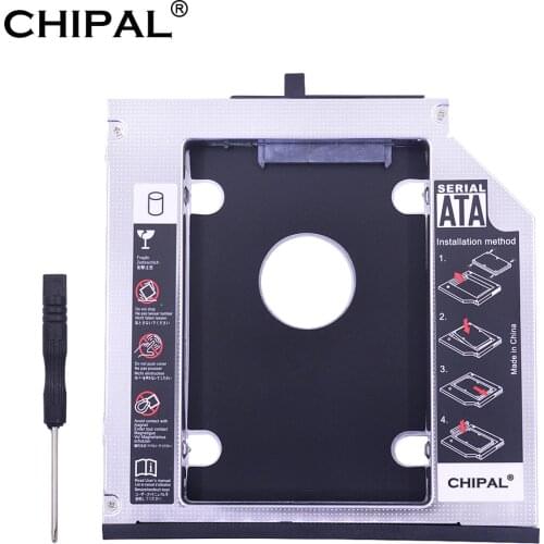 CHIPAL Aluminum 2nd HDD Caddy For Lenovo ThinkPad T420 T430 T520 T530 DVD-ROM Optibay 12.7mm SATA 3.0 2.5 SSD Case hdd Enclosure
