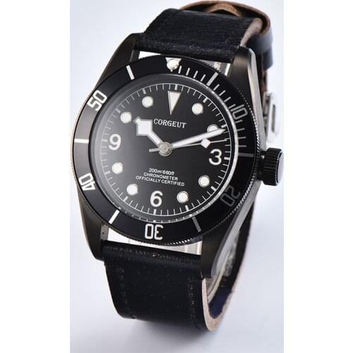 CORGEUT Black Mens Watch 2021 Brand Luxury Mechanical Watch Mens Automatic Watch Waterproof Luminous PVD Case Male Clock 2010