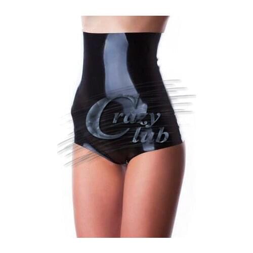 Crazy club_New fashion Women Latex Panties High Waist Rubber Latex Short Pants Underwear Latex Made