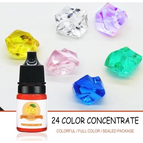 Epoxy Resin Color Dye Pigment 24 Colors Condensed Liquid Colorant with Frangrance Dropper Design for DIY Crafts 5ML LXH