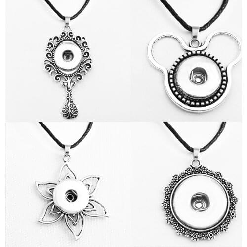 Flower dragonfly owl Eiffel Tower snowflake cross Vintage Bohemia 18mm snap button necklace DIY jewelry NC6530 BOBOSGIRL