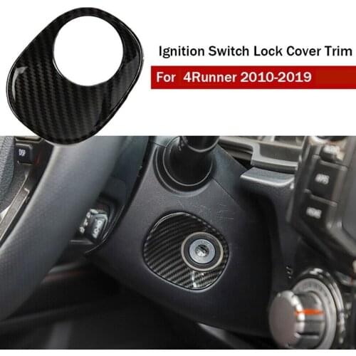 For 4Runner Inner Ignition Switch Lock Cover Trim for Toyota 4Runner SUV 2010-2019 Carbon Fiber Grain