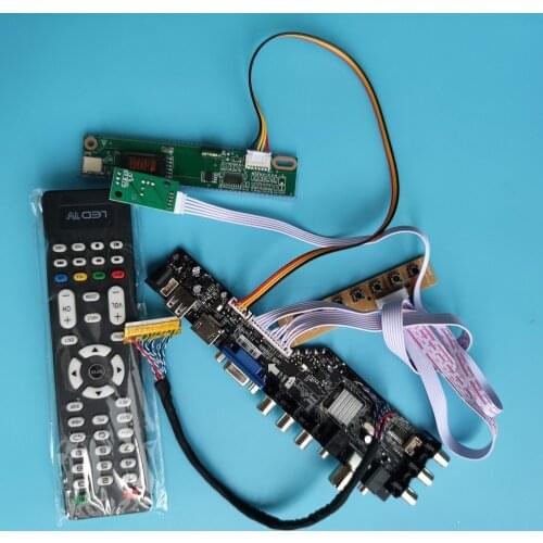 Kit For B154EW02 V5/B154EW02 V7 30pin DVB-T2 DVB-T 1280X800 TV VGA USB 1 CCFL LCD Digital HDMI Panel Controller board remote