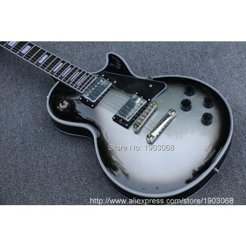 Custom shop silverburst LP electric guitar,ABR-1 bridge LP guitar,Solid mahogany guitarra,free shipping