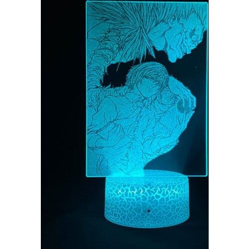 Death Note Anime Figures Yagami Light Ryuk 3D Picture Lamps Led Acrylic Nightlight RGB Manga Bedroom Table Decoration For Home