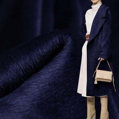 Whihe Waxberry Blue Alpaca Suri Cashmere Wool Overcoating Materials Women Suits Pants Overcoat DIY Cloth Fabrics Freeshipping