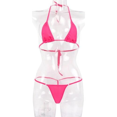 Sexy Thong Bikini Set Women Swimwear Lacing Push Up Exotic Swimsuit Summer Beach Women Bathing Suit Lingerie Set