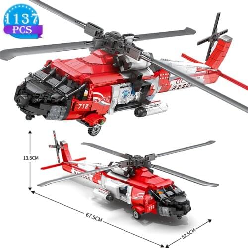 Technical Function Helicopter Architecture Military Plane Building Blocks Children Educational Brick Toys Gifts for Adult Boys