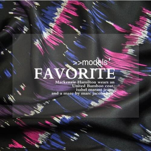 LEO&LIN Black Beauty Really Super Beautiful Color Satin Silk Pajamas Spring Autumn Cloth Dress Shirt Fabrics 50cm