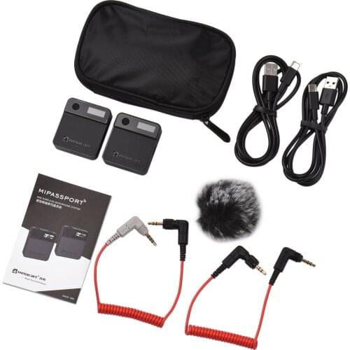 New Relacart MI1 2.4Ghz Wireless Lavalier Microphone System Transmitter Kit Vlog Video Recording Studio Mic for DSLR Camera