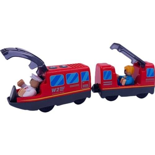 Electric Train Track Sets Kids Magnetic Slot Diecast Car Fit for Wood Railway Track Accessories Christmas Gift for Children