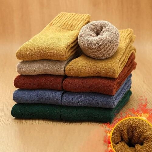 Winter 5 Colors Thick Warm Terry Socks Ladies Tube Socks Floor Socks Multicolor Towel Socks Cotton Socks