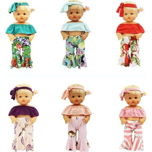 New Off Shoulder set doll Clothes Fit 42cm Nenuco Doll Nenuco su Hermanita Doll Accessories