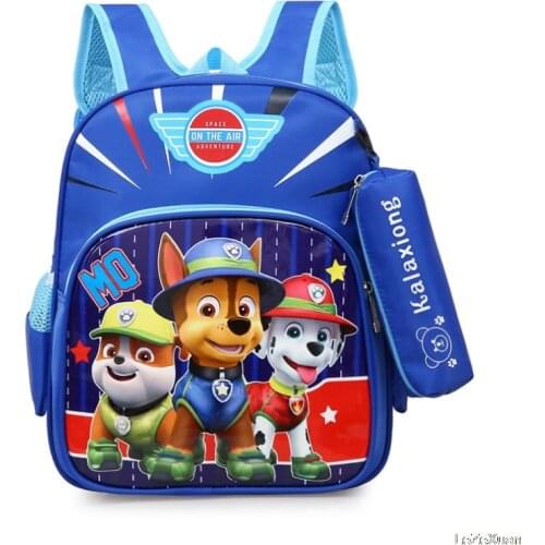 New Paw Patrol Toy Cartoon School Backpack Cartoon Lighten Kindergarten Bag Chase Skye Marshall Figure Print for Kids 2-8Y