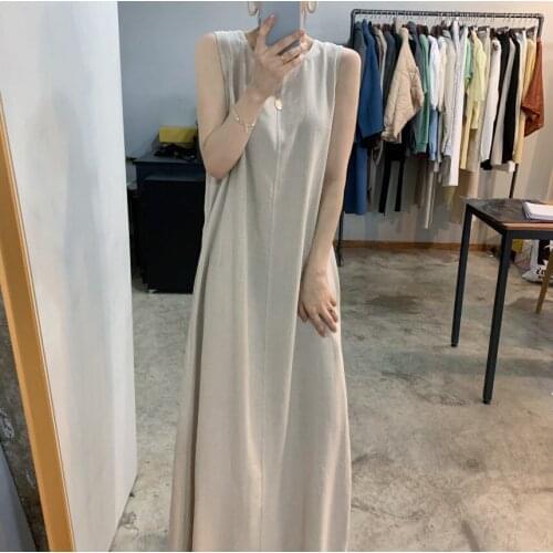 2021 New Arrival Japanese Style Lazy Cozy Loose Summer Dress Korea Design Back Bandage Chic Girls Dress Women Casual Long Dress