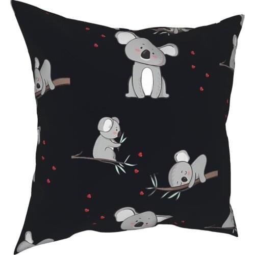 Koalas Sleep Animal Pillowcover Decoration Bear Kawaii Cushions Throw Pillow for Sofa Polyester Double-sided Printing Creative